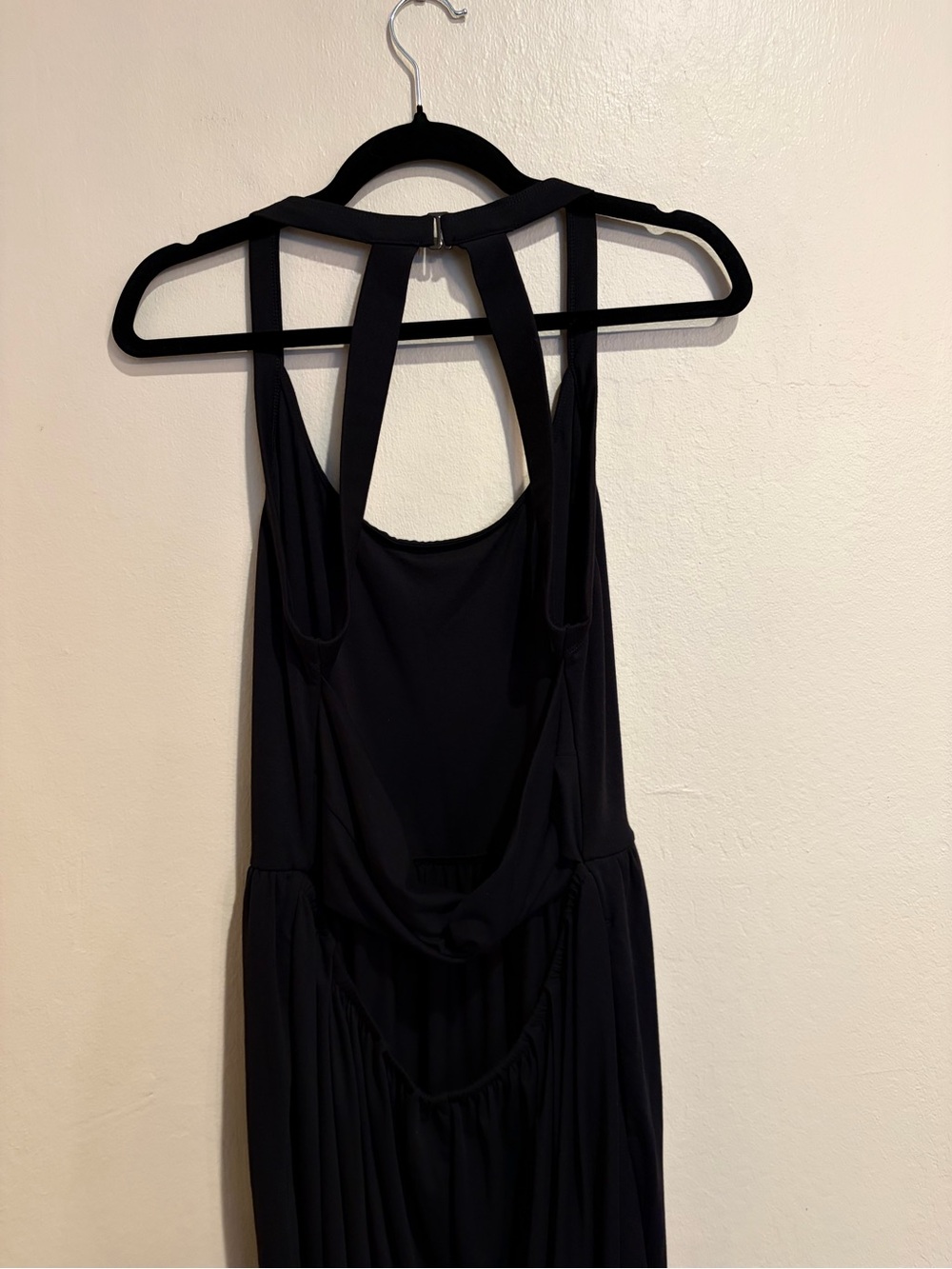 Halara U-neck Pocket Harem Black Casual Jumpsuit, Knot Back, Size XL - Picture 4 of 8